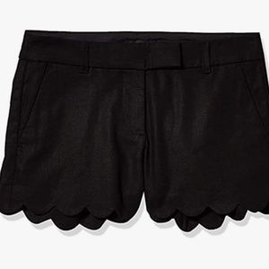 Black J.Crew Women's 4" Scallop Hem Short Size 10 US